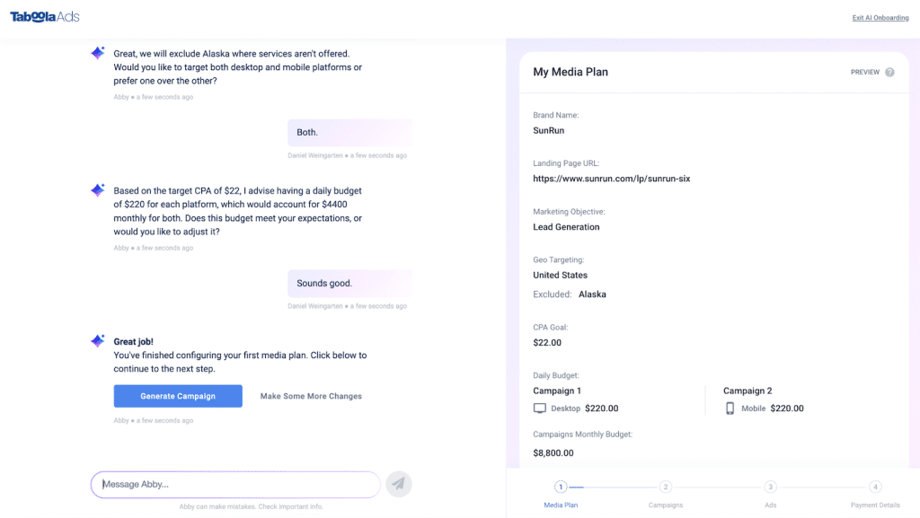 Automated Media Plans