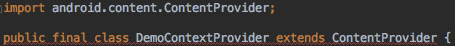 ContentProvider extending class