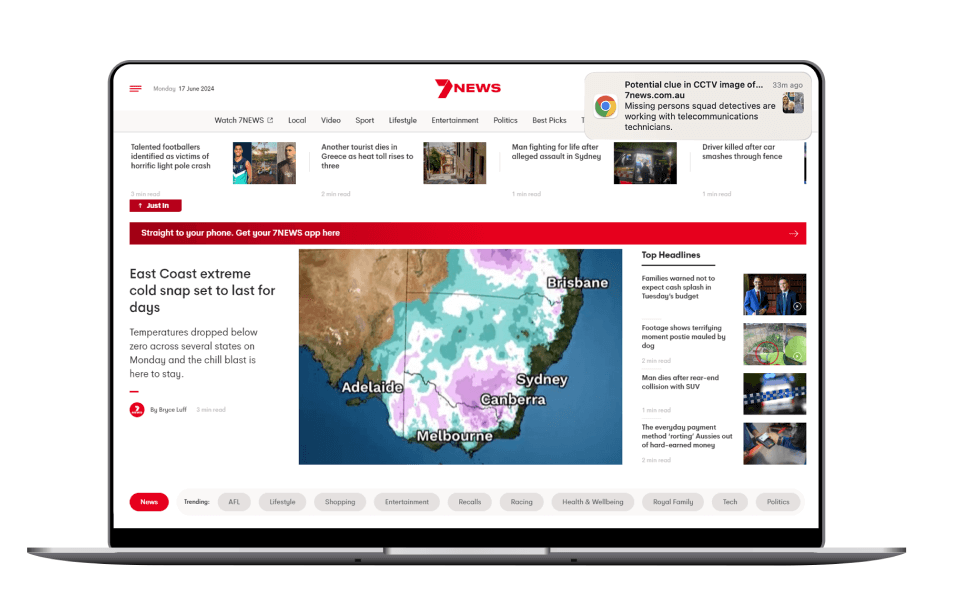 7NEWS Drives Website Visits with Real-Time Taboola Push Notifications