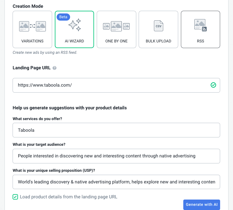 Generate Multiple, Optimized Ad Creatives in a Snap