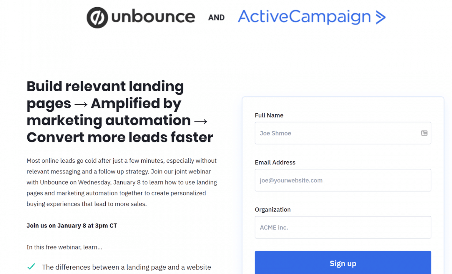 lead generation landing page